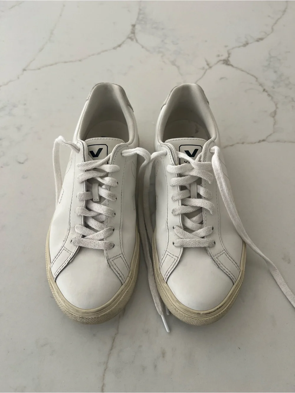 VEJA Esplar Leather Sneakers Womens 6 EU 37 Extra White Low Top Lace Up Brazil